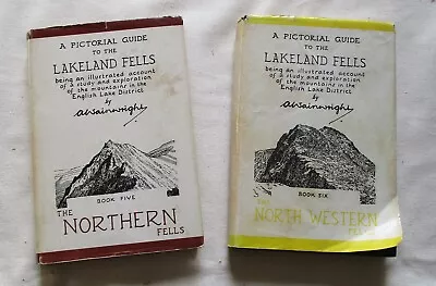 Alfred Wainwright Pictorial Guides To The Lakeland Fells Book 5+6 1970s Vintage • £4