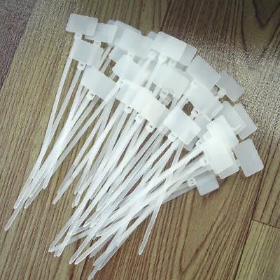 100 Pcs Zip Ties Write On Ethernet RJ45 RJ12 Wire Power Cable Label Mark • £5.24