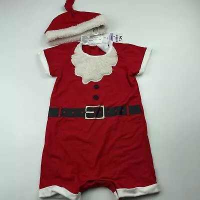 GirlsBoys Size 0 Baby Berry Christmas Novelty Romper & Hat NEW • $9.40