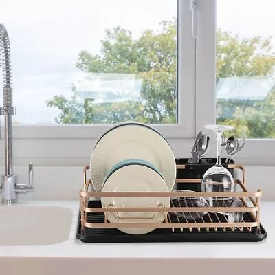 Cutlery Holder Removable Drainer Tray Rosegold Rosegold Aluminum Dish Rack • $27.12