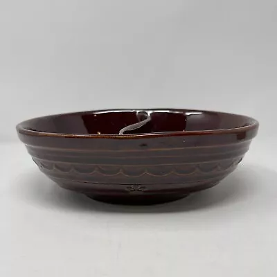 Vintage Marcrest Daisy Dot Stoneware Divided Serving Bowl Oven-Proof Brown • $12