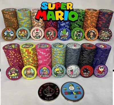 1000 Super Mario Ceramic Themed Poker Chips (build Your Set) Read Description • £530.31