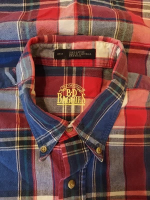 $9.99 • Buy BD Baggies Mens Multicolor Button Up Shirt Size L Short Sleeve Madras Plaid