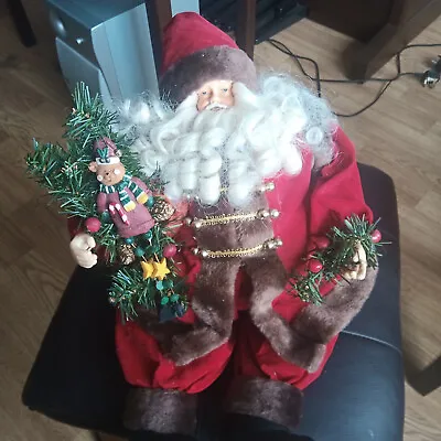 Vintage Father Christmas Traditional Sitting  55cm Figure Luxury Decoration • £10