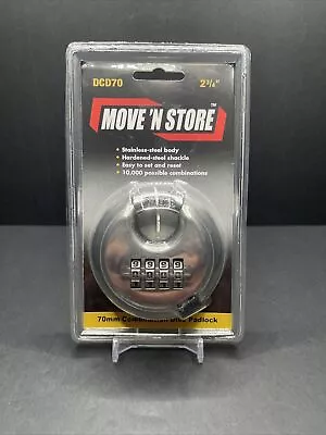 Move N Store 4-Digit Disc Heavy Duty Combination Padlock 70mm-Brand New • $9.99