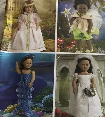 McCalls M6452 18  Doll Costume Pattern Bride Mermaid Fairy Princess AG Halloween • $12.99