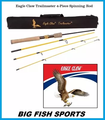 EAGLE CLAW Trailmaster Travel/Pack 6' 6  Spinning Rod #TMM66S4 FREE US SHIP! • $71.99