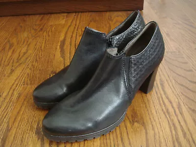 GABOR BLACK HEELED ANKLE BOOTS Size 7 ( UK ) 9.5 ( US ) • $49.99