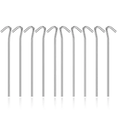 Galvanised Metal Ground U Tent Pegs Gazebo Camping Tarpaulin Hooks UK • £3.29