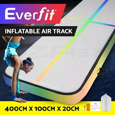 Everfit 4M Air Track Gymnastics Tumbling Exercise Cheerleading Mat Inflatable • $173.95