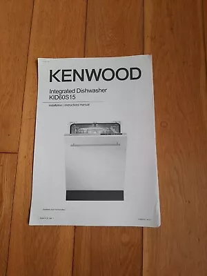 Kenwood Integrated Dishwasher KID60S15 Instruction Manual Book • £5