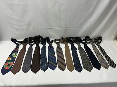 Retro Vintage 50's 60's 70’s  Lot Of 13  Neck Ties - As Pictured • $15
