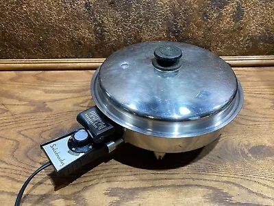 Saladmaster Oil Core 10'' Electric Skillet W/ Vapo Lid & Power Cord ~ Tested • $94.99