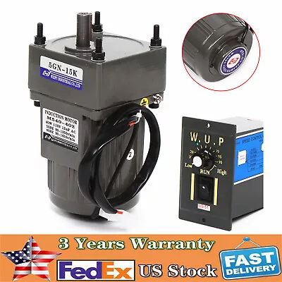110V Electric Gear Motor+Variable Speed Reducer Controller 90 RPM/min TOP • $59