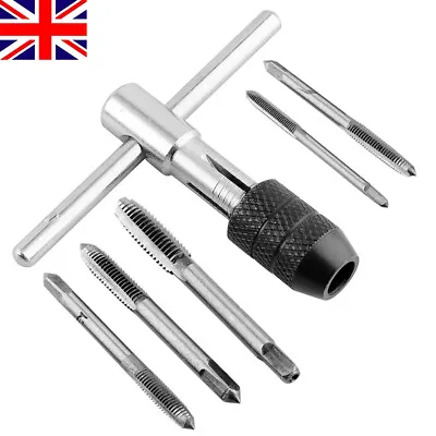 £4.99 • Buy New 6pcs TAP WRENCH & CHUCK SET TOOL T-HANDLE METRIC M3 M4 M5 M6 M8 And Die UK