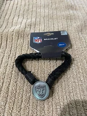 NFL LAS VEGAS RAIDERS BRAIDED LEATHER BRACELET NEW AND UNUSED Free Shipping!! • $9.95