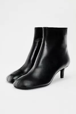 ZARA Black Soft Leather High Heeled Ankle Boots : 1115/310 : ALL SIZES • $179.99