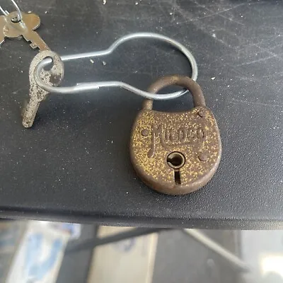 Antique Gum Machine Padlock Miloco Brass With Key Works • $33