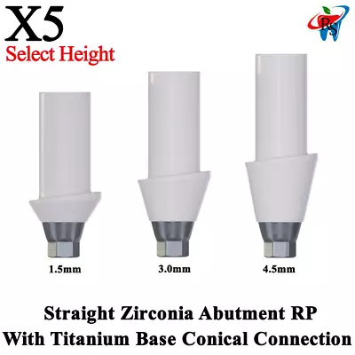 5pcs Prosthetic Straight Zirconia Adapter Head RP With Titanium Base Dental Lab • $453