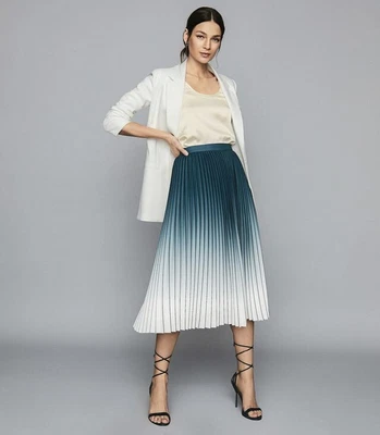 £65 • Buy Reiss Mila Blue Ombré Skirt Size 12 New With Tags