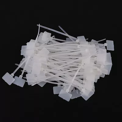 £4.99 • Buy 100Pcs Nylon Self-Locking Label Tie Network Cable Marker Cord Wire Strap Zip#.;