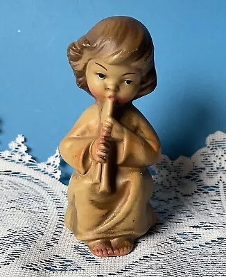 Vintage Japan Paper Mache Christmas Angel Figurine Playing Flute • $7.99