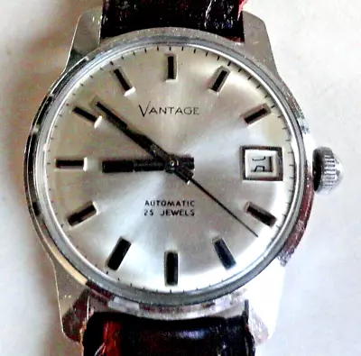 Vintage  25 Jewels Automatic Vantage Watch Swiss Made Working And Keeping Time • $80.72