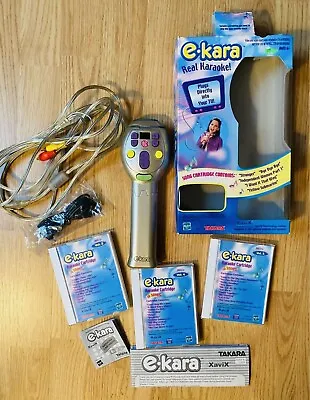 TAKARA E-KARA Karaoke Y2K Singing Microphone W/3 Cartridges Beatles 2000-2001 • $19