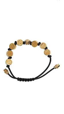 VERSACE Black Leather Medusa Charm Bracelet Medusa Head Retail  • $400