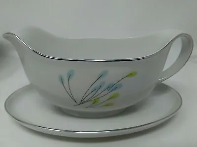 Vita Craft Symphony Pattern Gravy Boat With Attached Plate - Mid Century Modern • $35