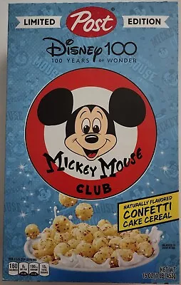 New Post Disney Mickey Mouse Club Confetti Cake Flavored Cereal 16 Oz • $11.99