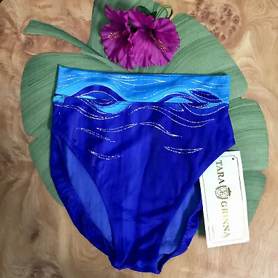 $24.99 • Buy Nwt-tara Grinna Designer Blue/turq/gold High Waist Bikini Bottoms-sz 16
