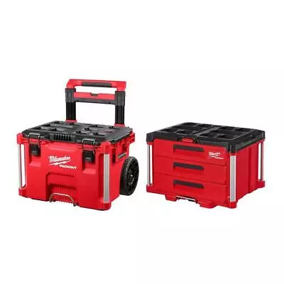 Milwaukee Rolling Tool Box Lid Strike+Lockable+Padded Handle W/3-Drawer Tool Box • $362.71