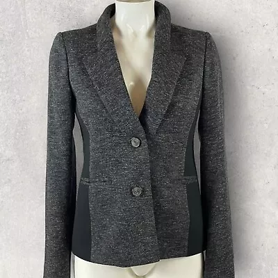 Anthropologie Cartonnier Size 8 Gray Black Two Button Women’s Blazer R2 • $19.95