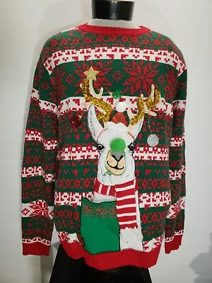 33 DEGREES Llama Mens XL X-Large UGLY-CHRISTMAS Sweater • $35.93