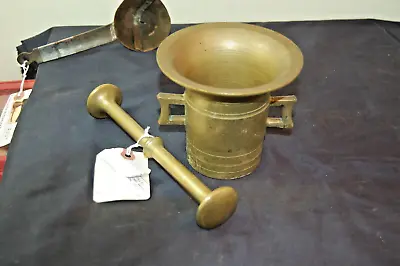 Vintage Heavy Solid Brass Pharmaceutical Mortar And Pestle Spice/Herb Grinder • $24.95