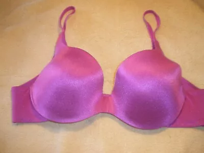 HTF Victoria's Secret Lined Demi Bra 36B Purple UW Non Adjustable Stretch Straps • $29.99