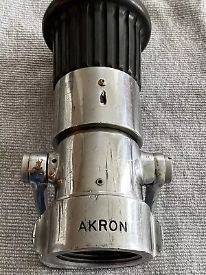 Vintage Akron 2” PDQ Fire Hose Nozzle Chrome Over Brass • $64.95