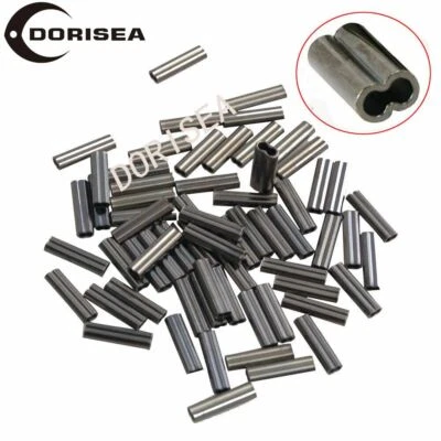 $7.99 • Buy Double Barrel Fishing Crimp Crimping Sleeves Copper Tube Connector 0.8-2.5mm