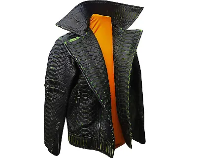 Motorcycle Leather Jacket King Snakeskin Python Leather Scales • $1400