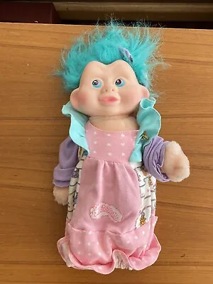 Applause Toys Magic Troll Plush Vintage 11” Soft Body Green Hair Pink Gown 1991 • $13.50