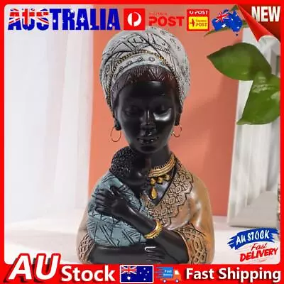 Resin African Black Women Statue Ornaments Tribal Female Sculpture Decor (A) • $29.89