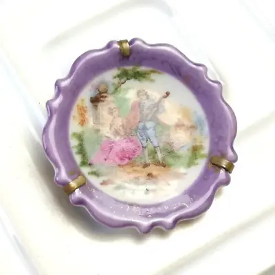 Vintage LIMOGES Plate Brooch Novelty Ceramic Jewellery Sharmane French Gifts Mum • £18