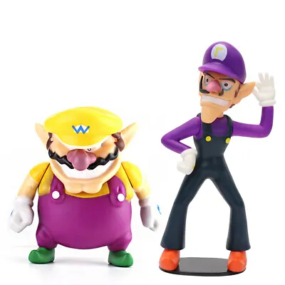 Super Mrario Bros PVC Figures Wario Waluigi Collectible Model Toy Doll Kids Gift • $12.19