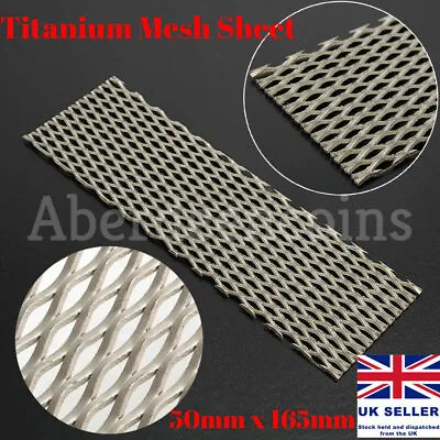 Titanium Mesh Electrode Sheet Plate For Electrolysis 50mm X 165mm • £8.95