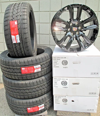 $1799.99 • Buy 22  New Cadillac Escalade Factory Style Gloss Black Wheels 285-45-22 Tires CV68