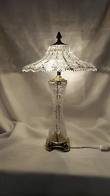 BEAUTIFUL  Waterford Like  Cut Lead Crystal Table Lamp! MAGNIFICENT!!!  • $375