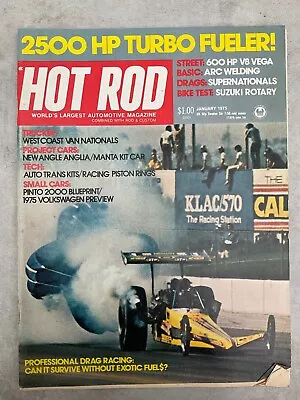 $11.26 • Buy Hot Rod Magazine - January 1975 - 2500hp Turbo, V8 Vega, Suzuki Rotary, Pinto 20