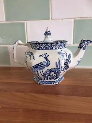 Antique Vintage Wood And Sons Teapot Yuan Pattern Blue And White  Collectible • £50