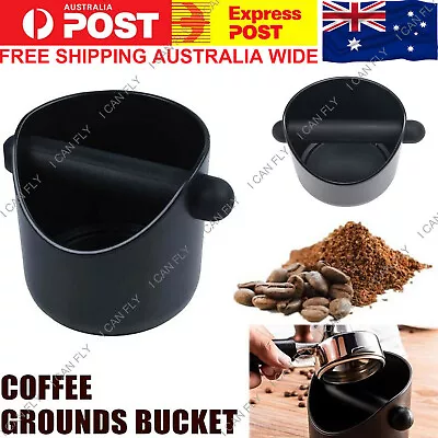 Coffee Waste Container Grinds Knock Box Tamper Tube Bin Black Bucket DF • $14.92